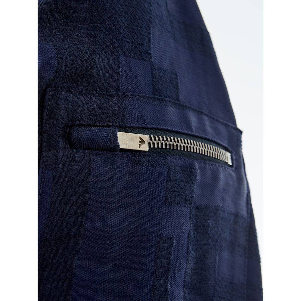 Emporio Armani Elegant Linen Blue T-Shirt for Men's Men