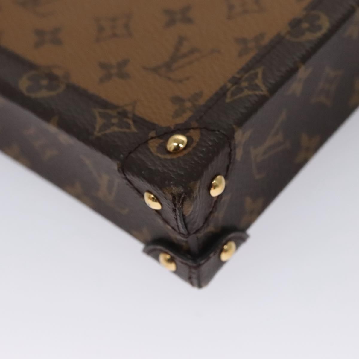 Louis Vuitton Vertical Trunk Pochette Reverse Monogram Canvas Brown Canvas Clutche & Pouche Bag (Pre-Owned)