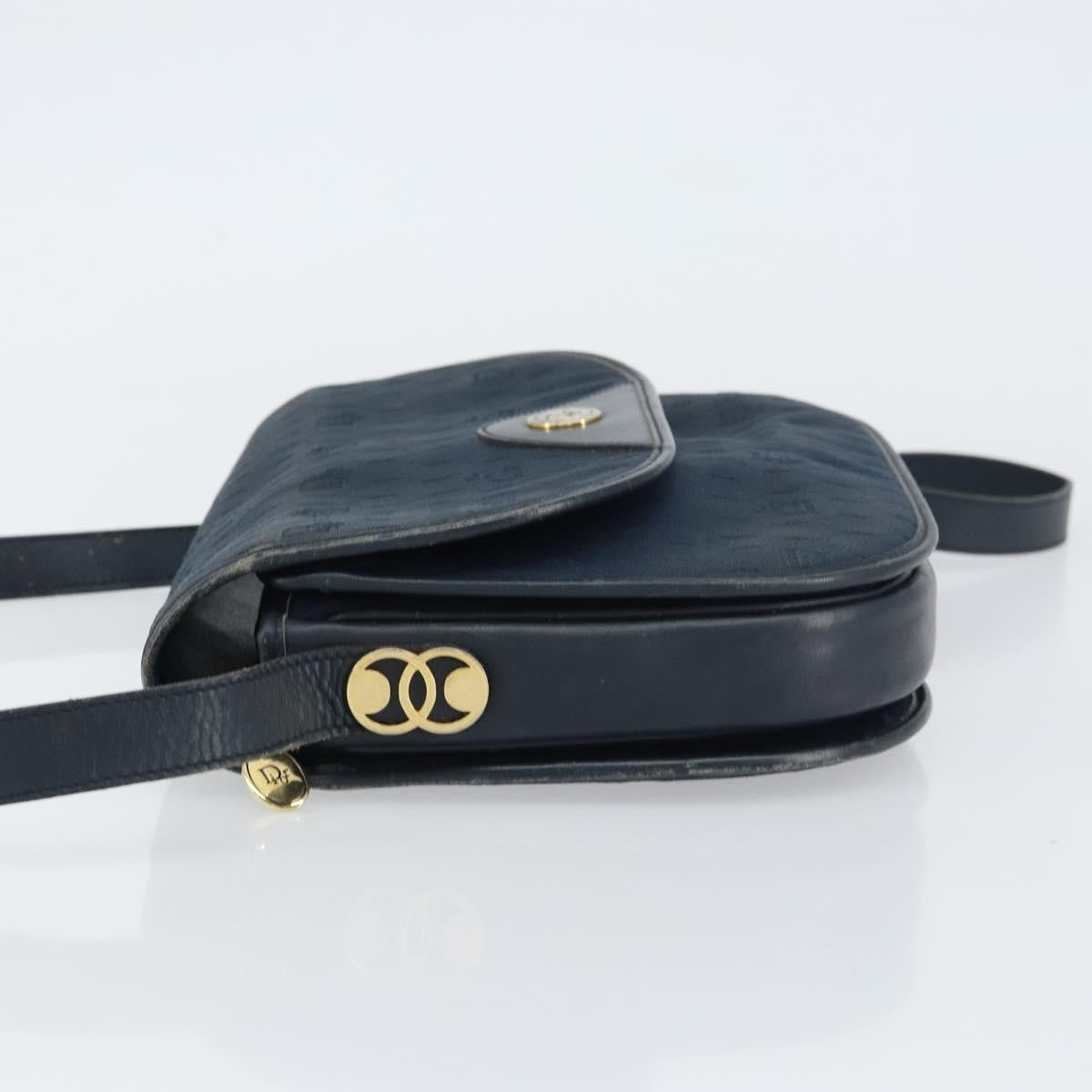 Christian Dior Vintage Honeycomb Canvas Navy Canvas Shoulder Bag Bag (Pre-Owned)