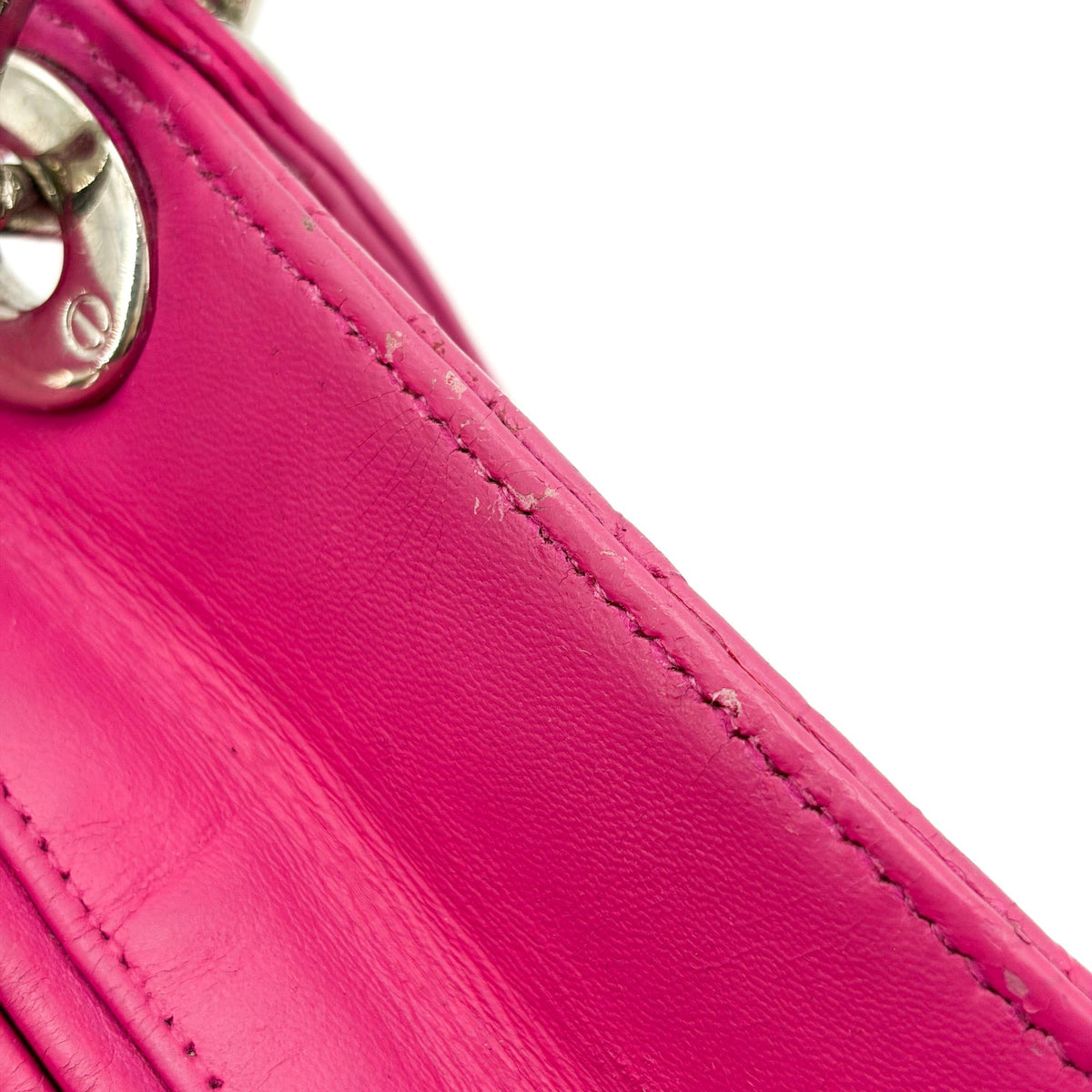 Christian Dior Lady Dior Bag Cannage Quilt Lambskin Pink Leather Handbag (Pre-Owned)