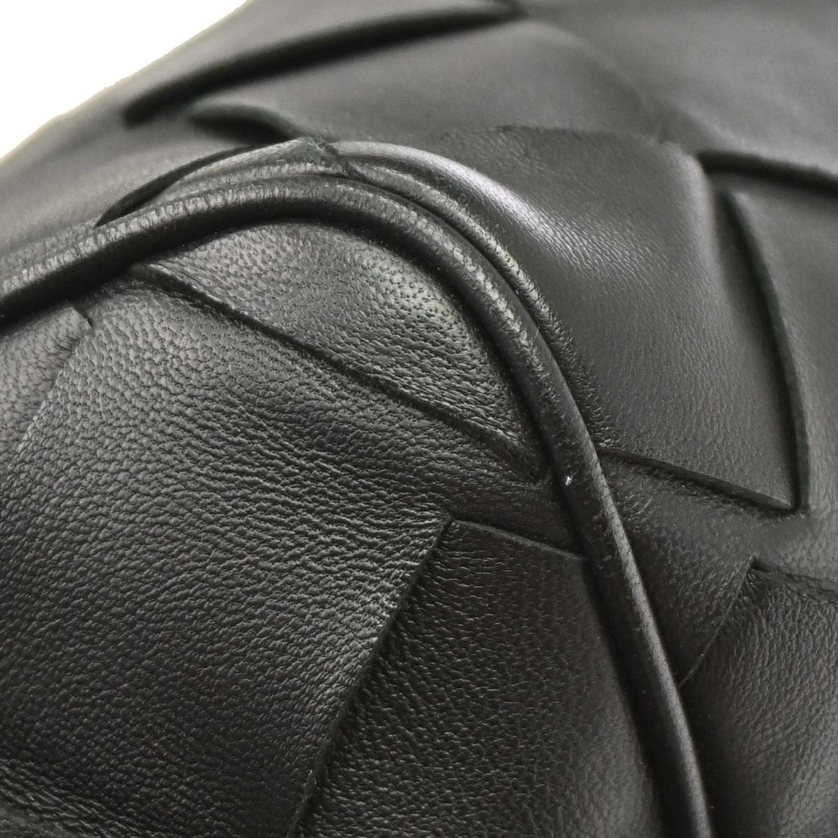 Bottega Veneta Zip Clutch Leather With Intrecciato Snakeskin Detail Black Leather Clutche & Pouche Bag (Pre-Owned)