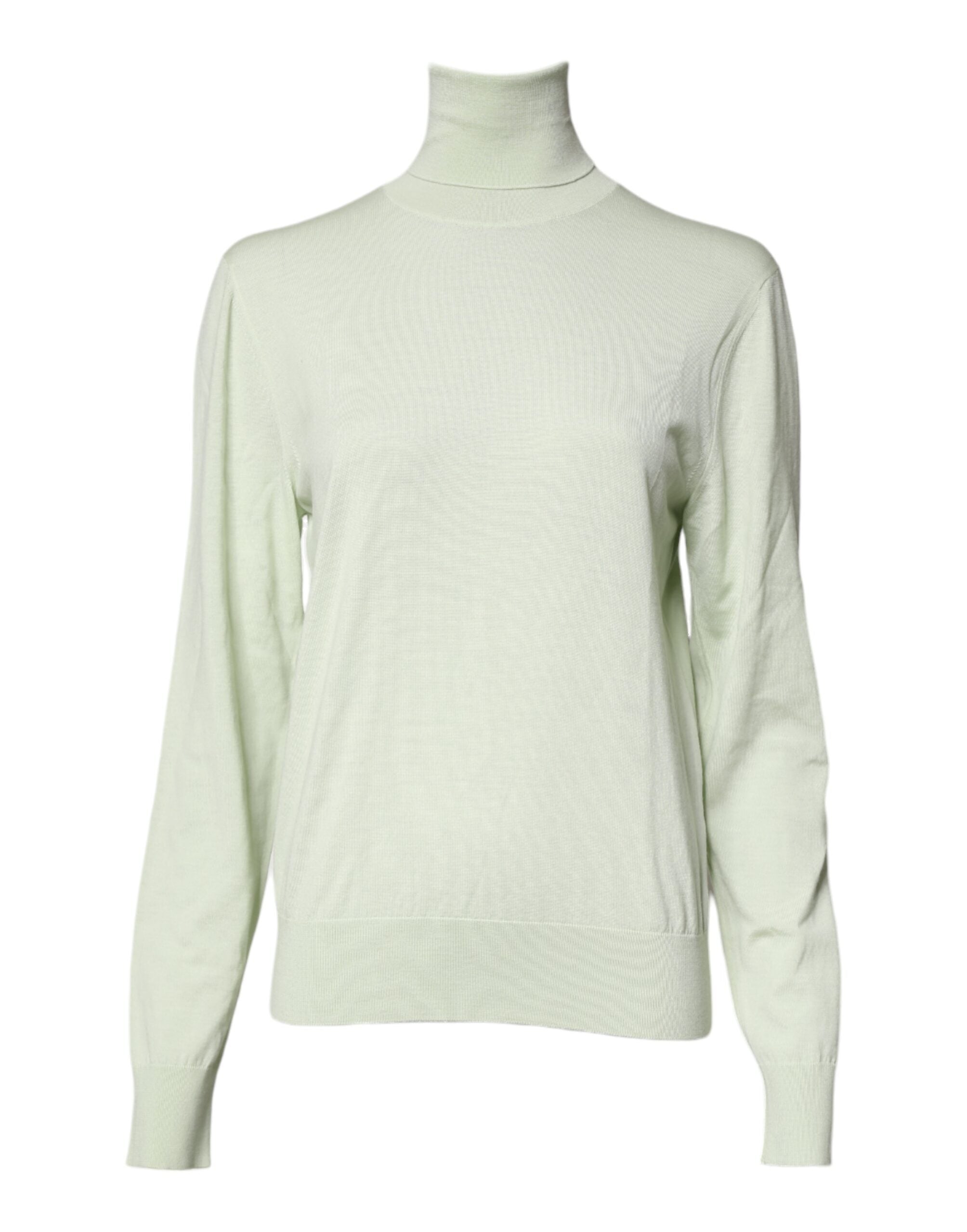 Dolce & Gabbana Light Green Wool Turtleneck Pullover Men's Sweater