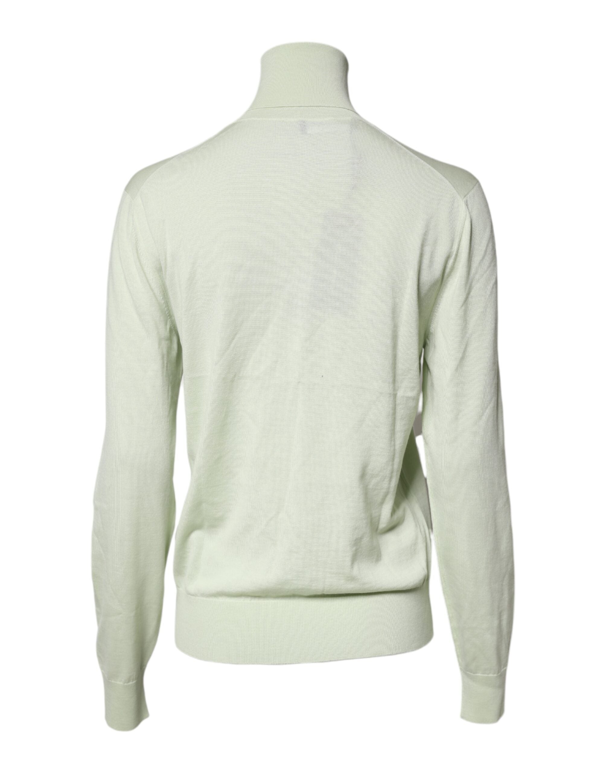 Dolce & Gabbana Light Green Wool Turtleneck Pullover Men's Sweater