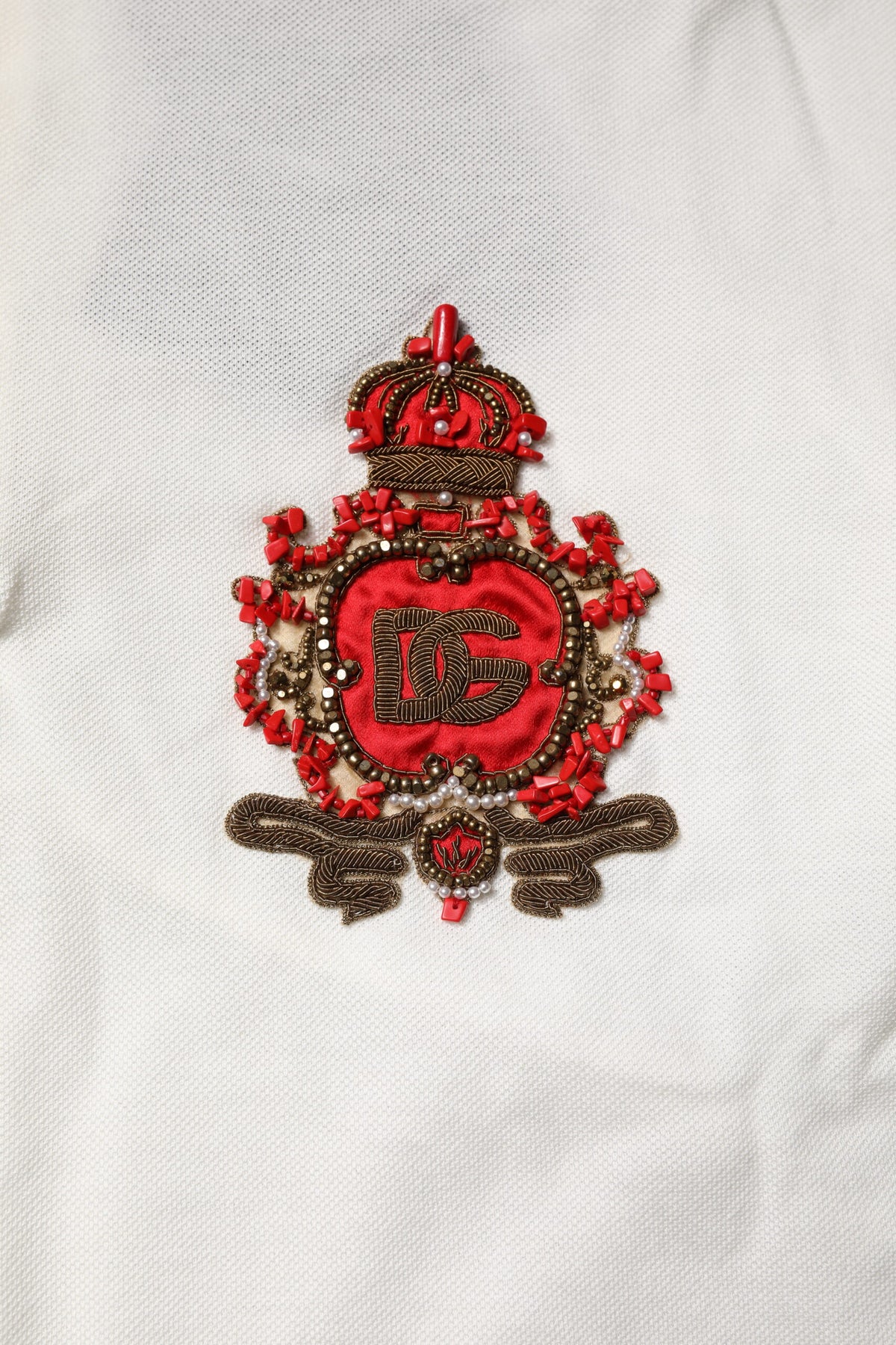 Dolce & Gabbana White Cotton Logo Collared Polo Men Men's T-shirt (Pre-Owned)