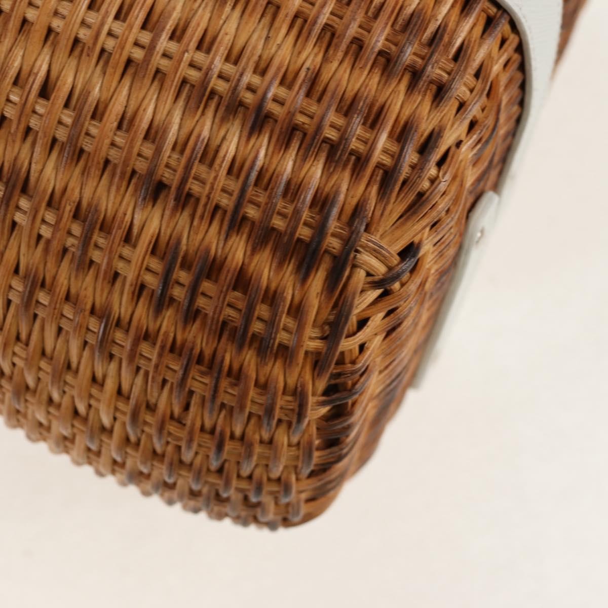 Salvatore Ferragamo Basket Gancini Leather And Wicker Beige Wicker Handbag (Pre-Owned)