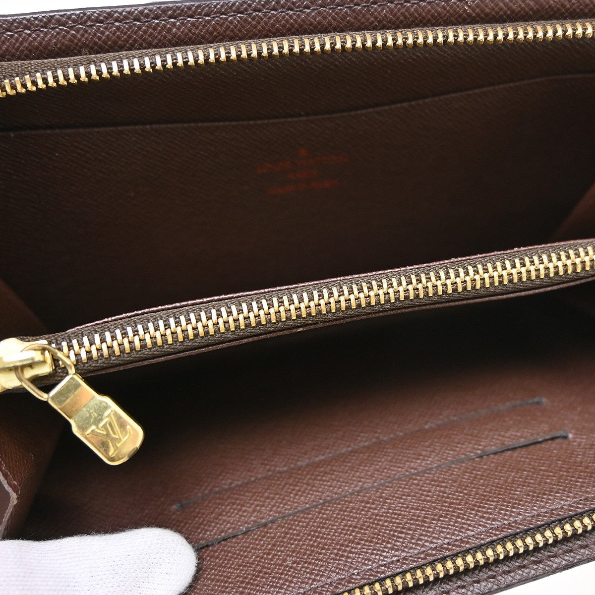 Louis Vuitton Porte-Monnaie Zippy Damier Brown Canvas Wallets Accessory (Pre-Owned)