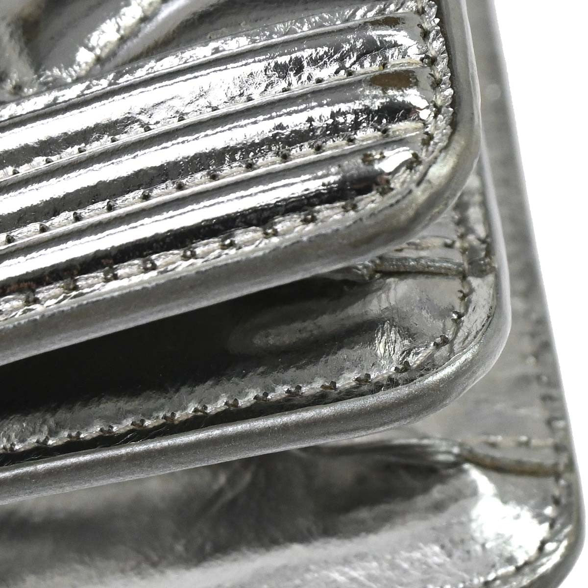 Chanel North South Boy Flap Quilted Metallic Calfskin Metallic Patent_Leather Shoulder Bag Bag (Pre-Owned)
