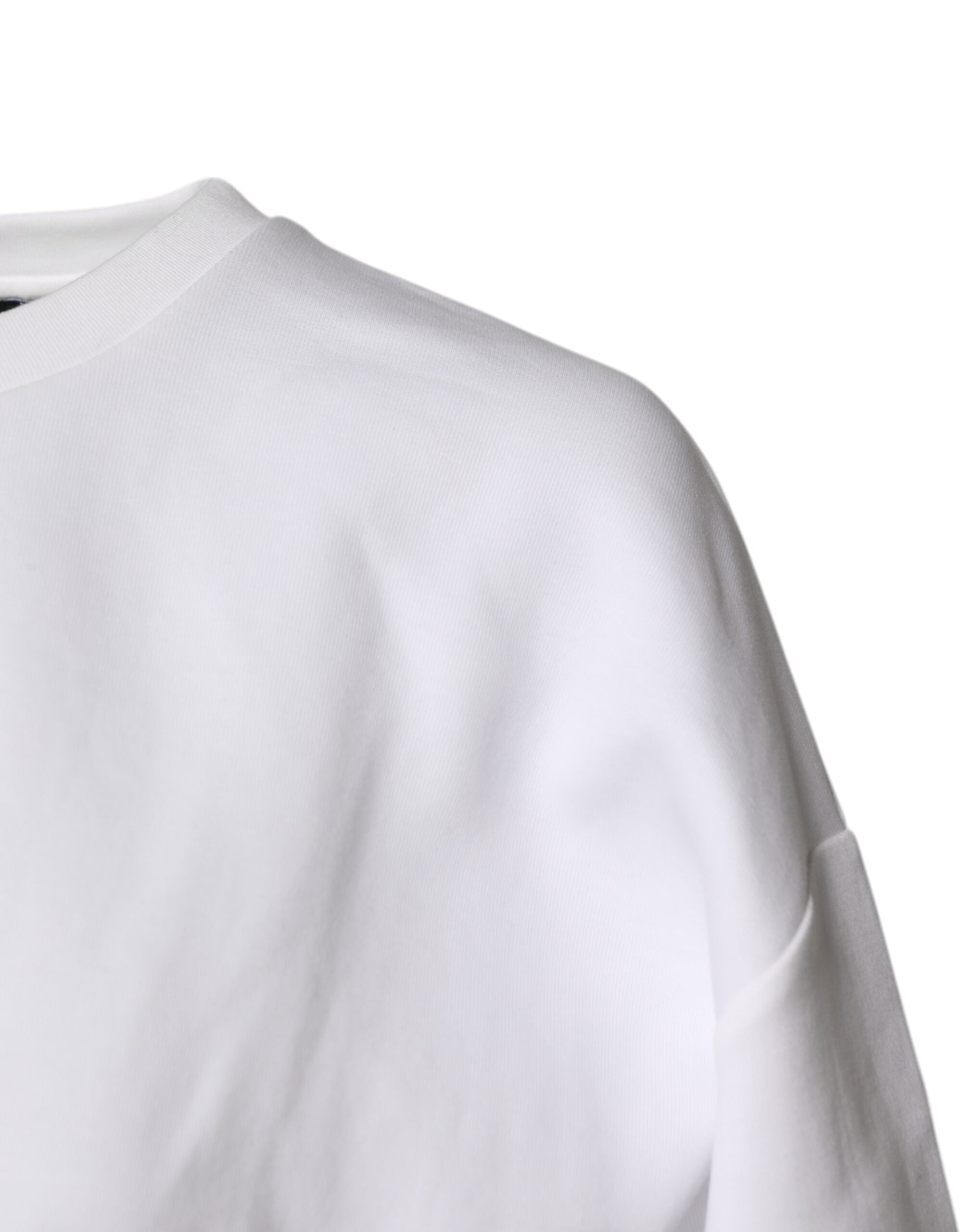 Dolce & Gabbana White Cotton Blend 3/4 Sleeves Blouse Women's Top (Pre-Owned)