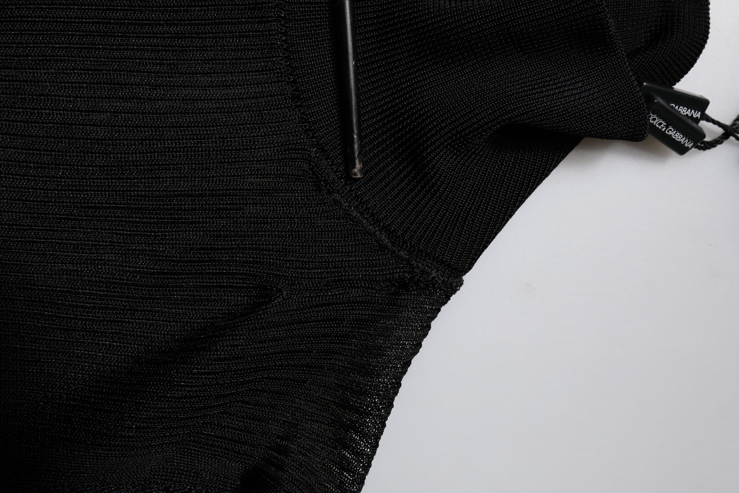 Dolce & Gabbana Black Knit Long Sleeves Turtleneck Slim Women's Top (Pre-Owned)
