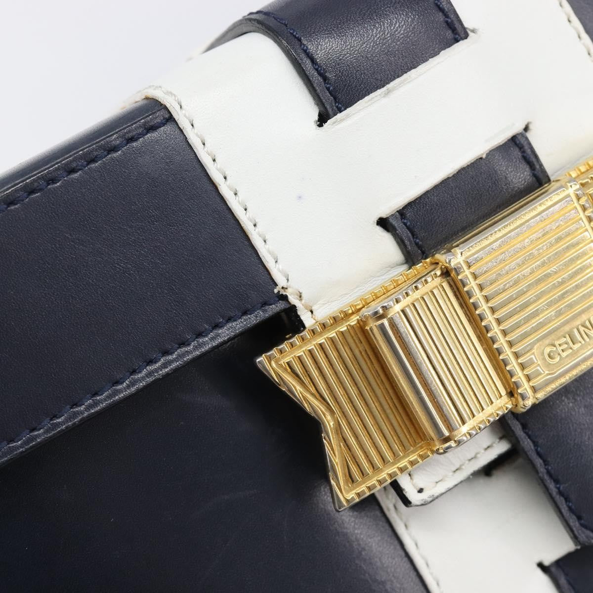 Celine Handbag Leather Navy Leather Handbag (Pre-Owned)