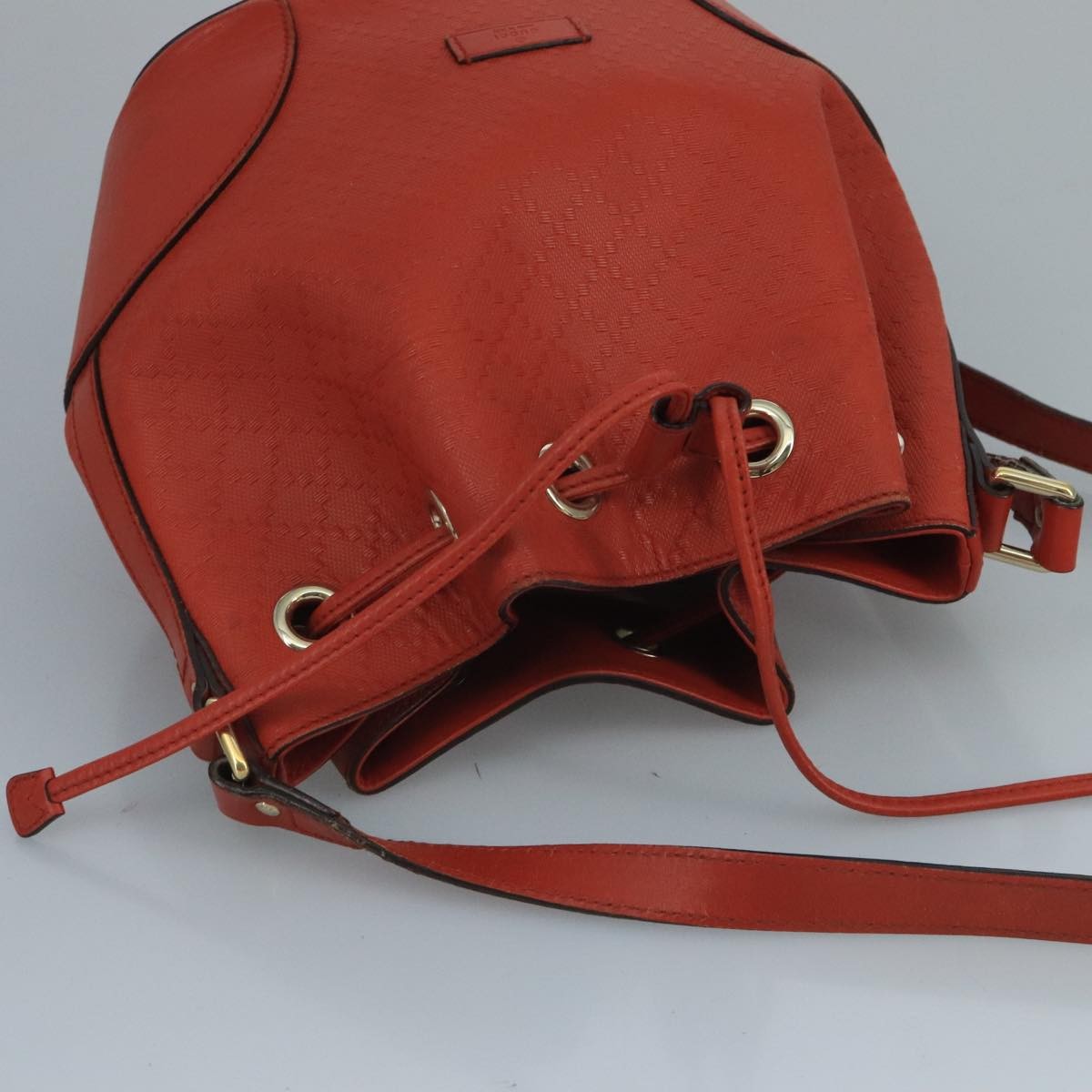 Gucci Bright Bucket Diamante Leather Orange Leather Bag (Pre-Owned)