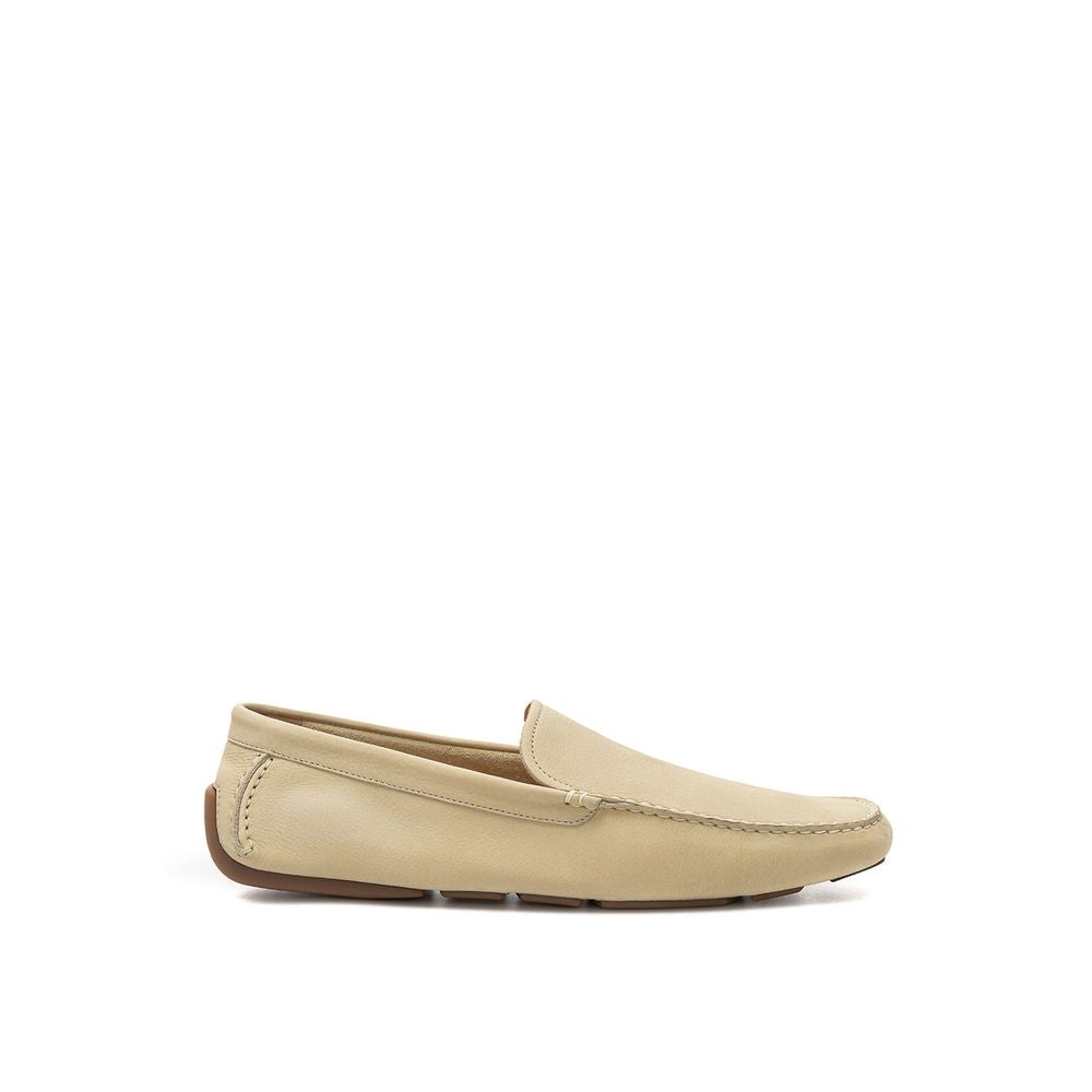 Bally Beige Leather Men's Moccassin