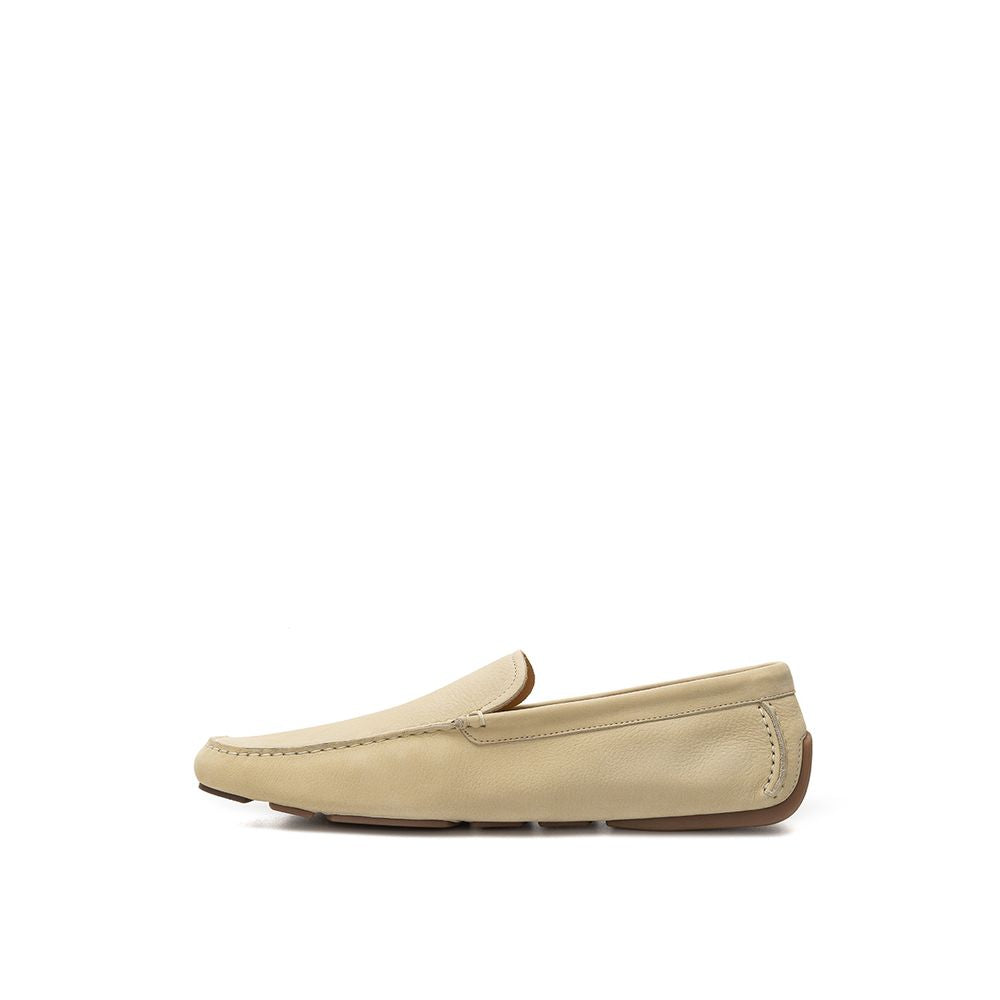 Bally Beige Leather Men's Moccassin