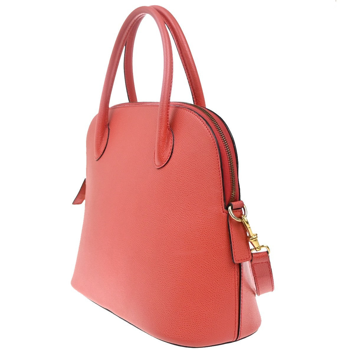 Celine Vintage Convertible Bowler Leather Red Leather Handbag (Pre-Owned)