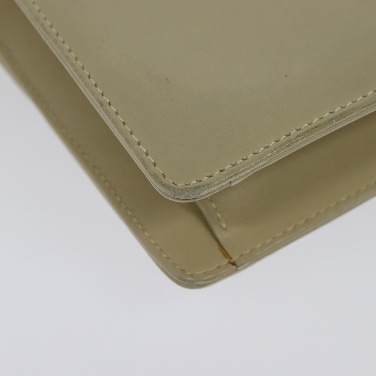 Gucci Vintage Interlocking G Flap Leather Beige Leather Shoulder Bag Bag (Pre-Owned)