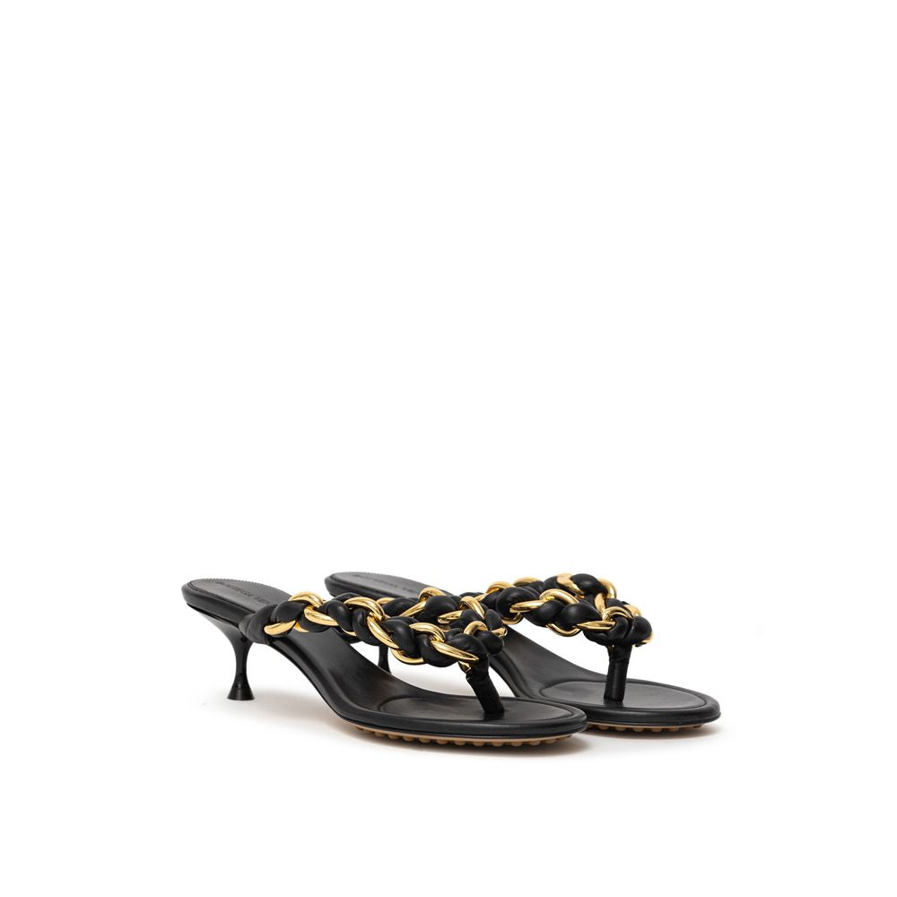 Bottega Veneta Black Leather Women's Sandal