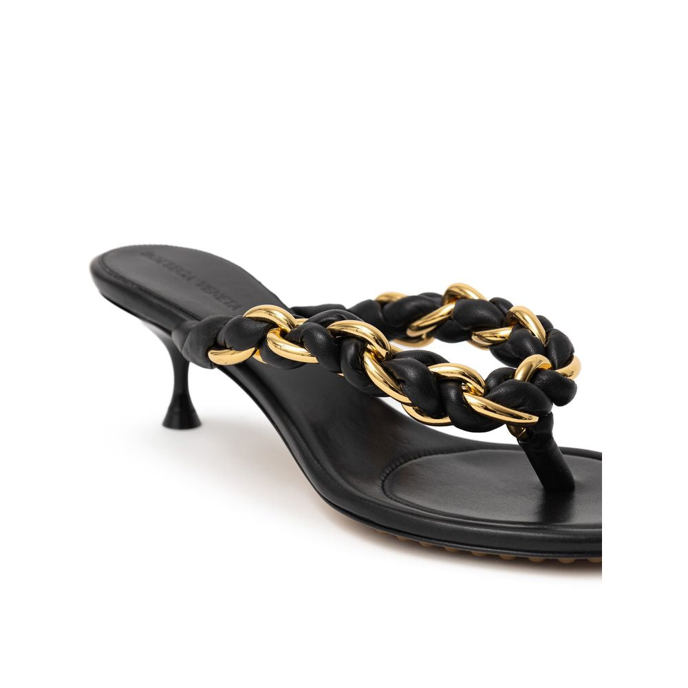 Bottega Veneta Black Leather Women's Sandal