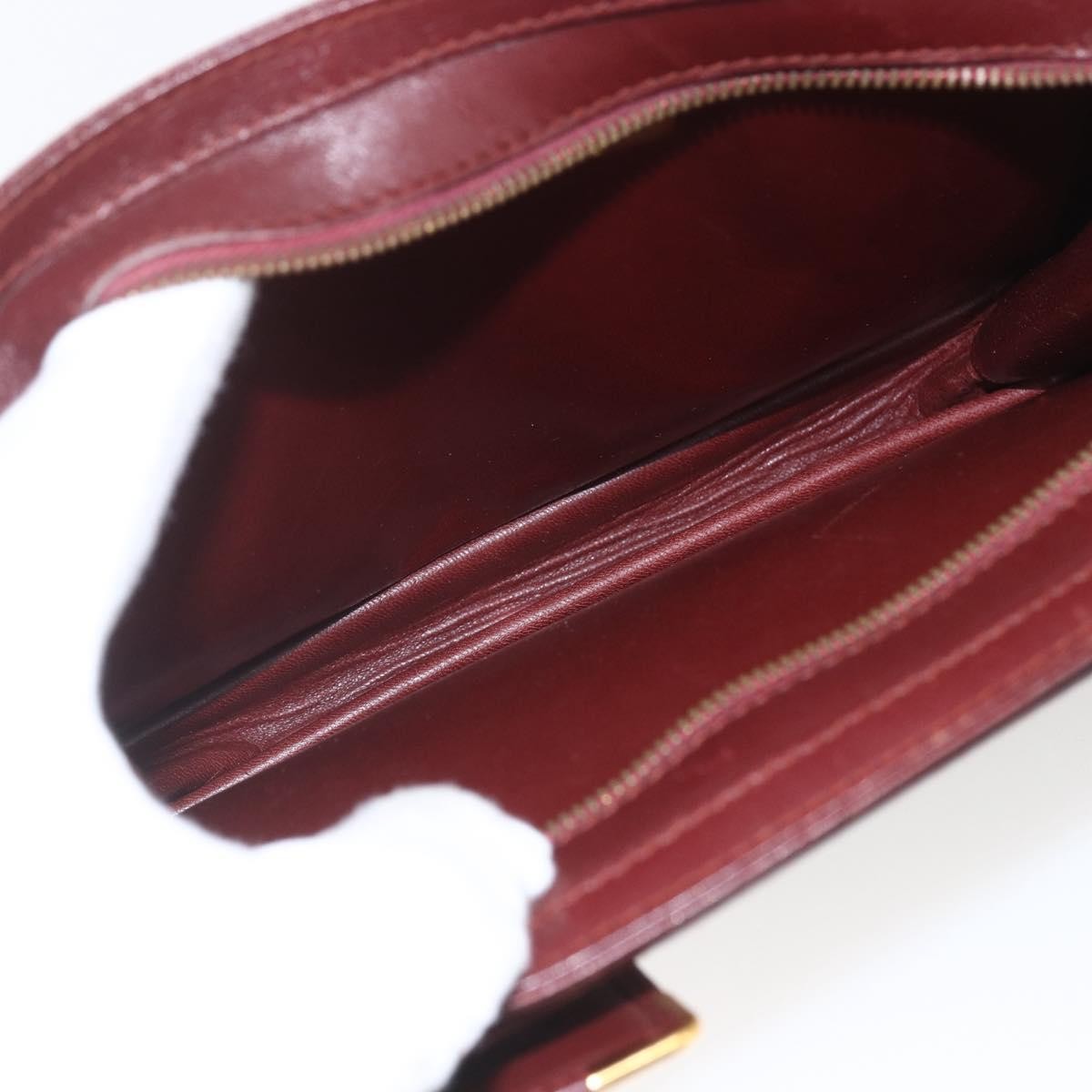 Cartier Must De Cartier Clutch Leather Burgundy Leather Clutche & Pouche Bag (Pre-Owned)