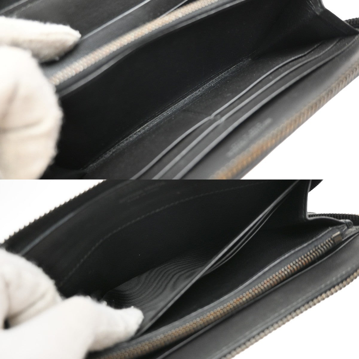 Bottega Veneta Intrecciato Long Zip Leather Black Leather Wallets Accessory (Pre-Owned)