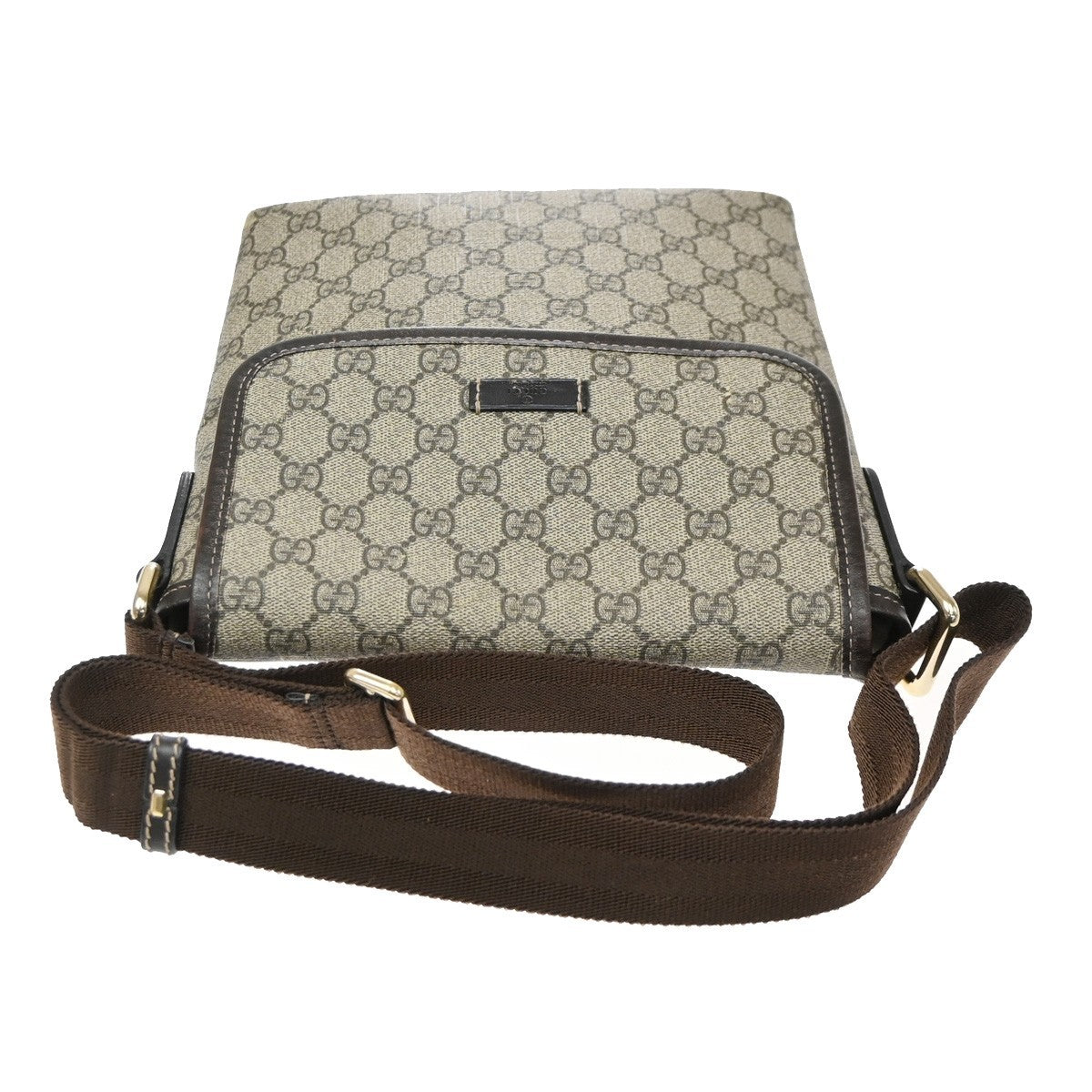 Gucci Flap Messenger Gg Coated Canvas Beige Canvas Crossbody Bag Bag (Pre-Owned)