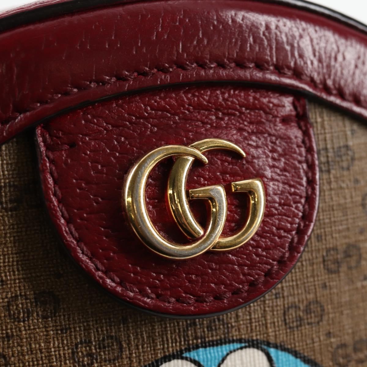 Gucci Doraemon Round Printed Mini Gg Coated Canvas Beige Canvas Shoulder Bag Bag (Pre-Owned)