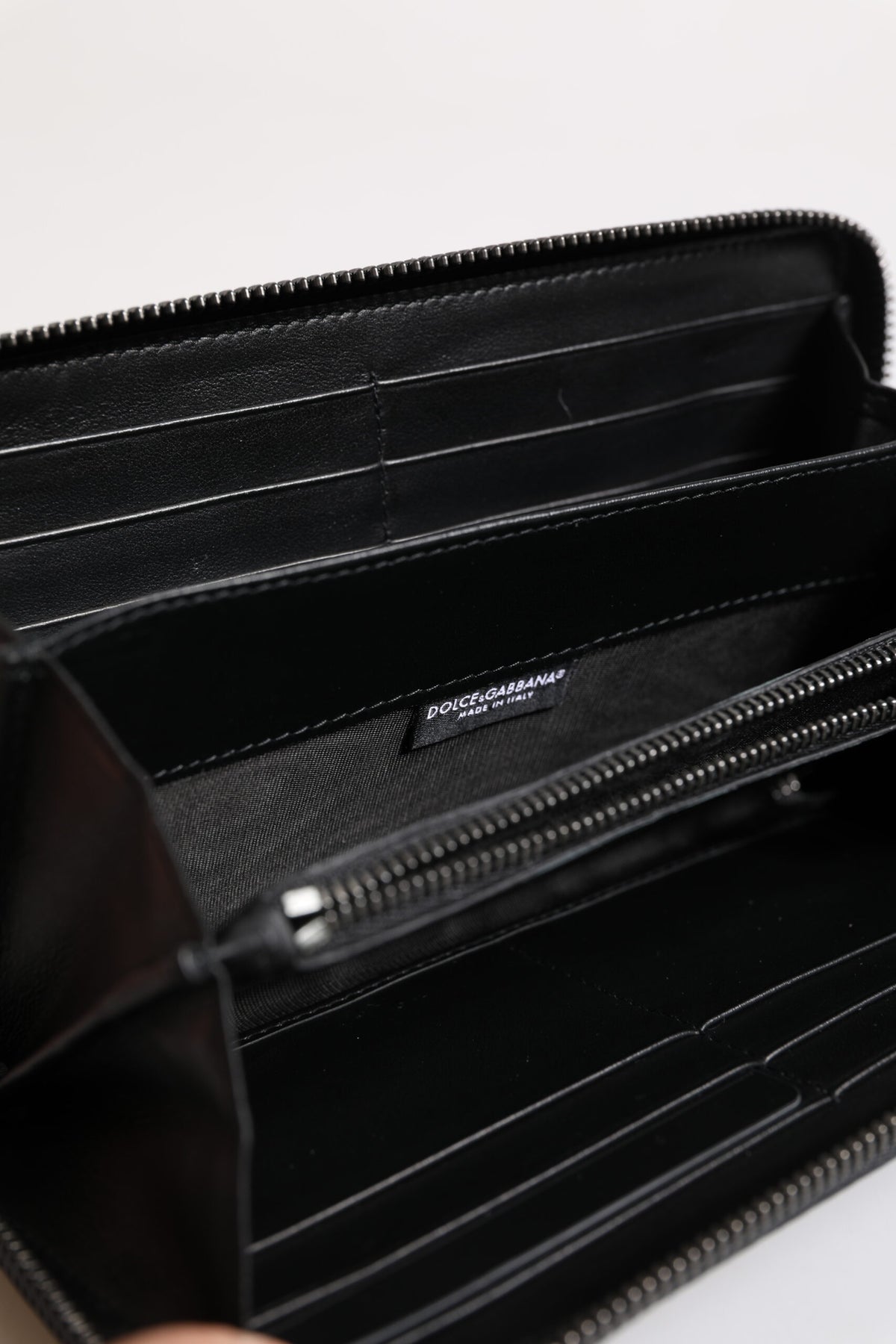 Dolce & Gabbana Black Blue Exotic Leather Embossed Continental Men's Wallet