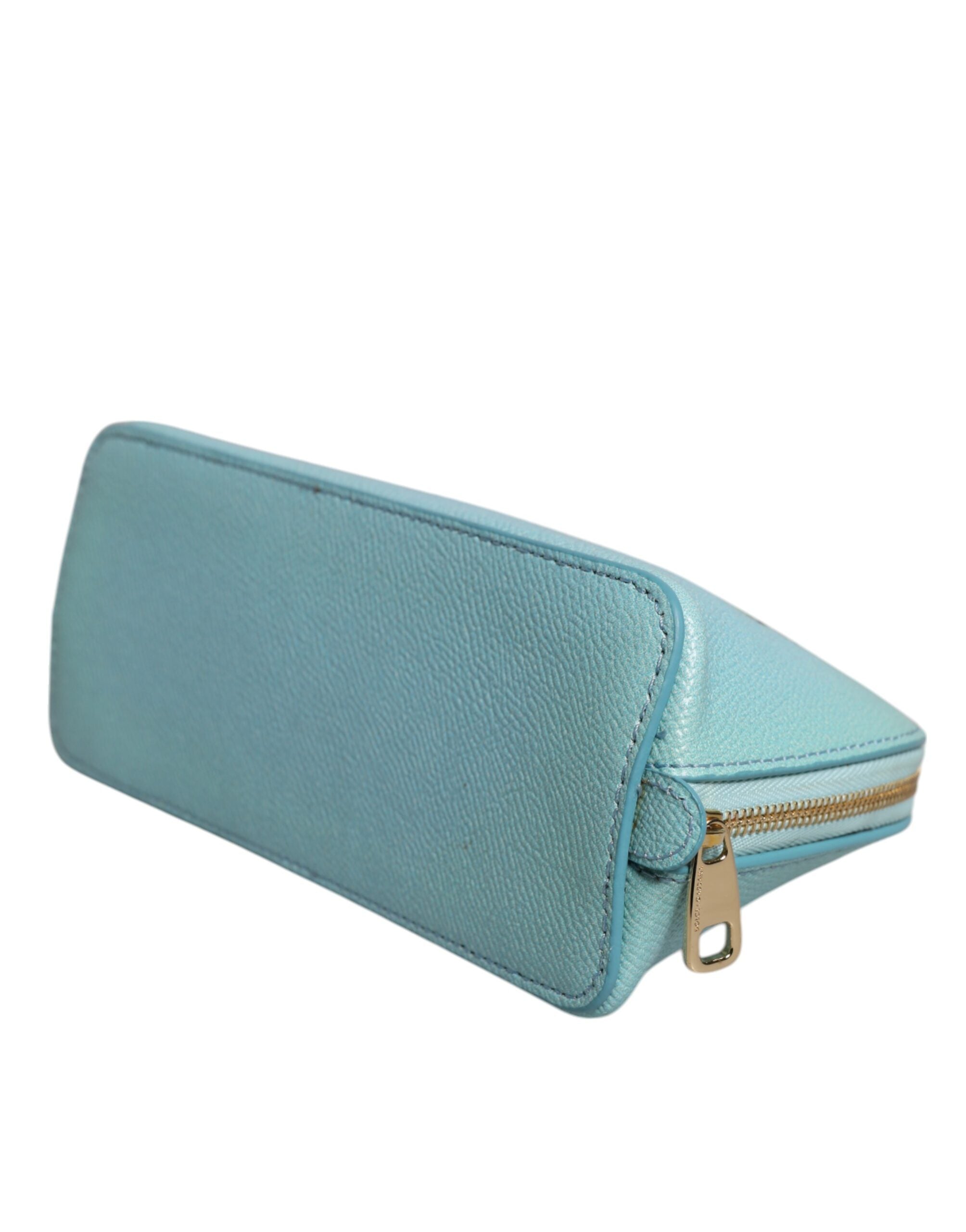 Dolce & Gabbana Light Blue Leather HandWomen's Clutch Mini Purse Pouch Women's Bag (Pre-Owned)