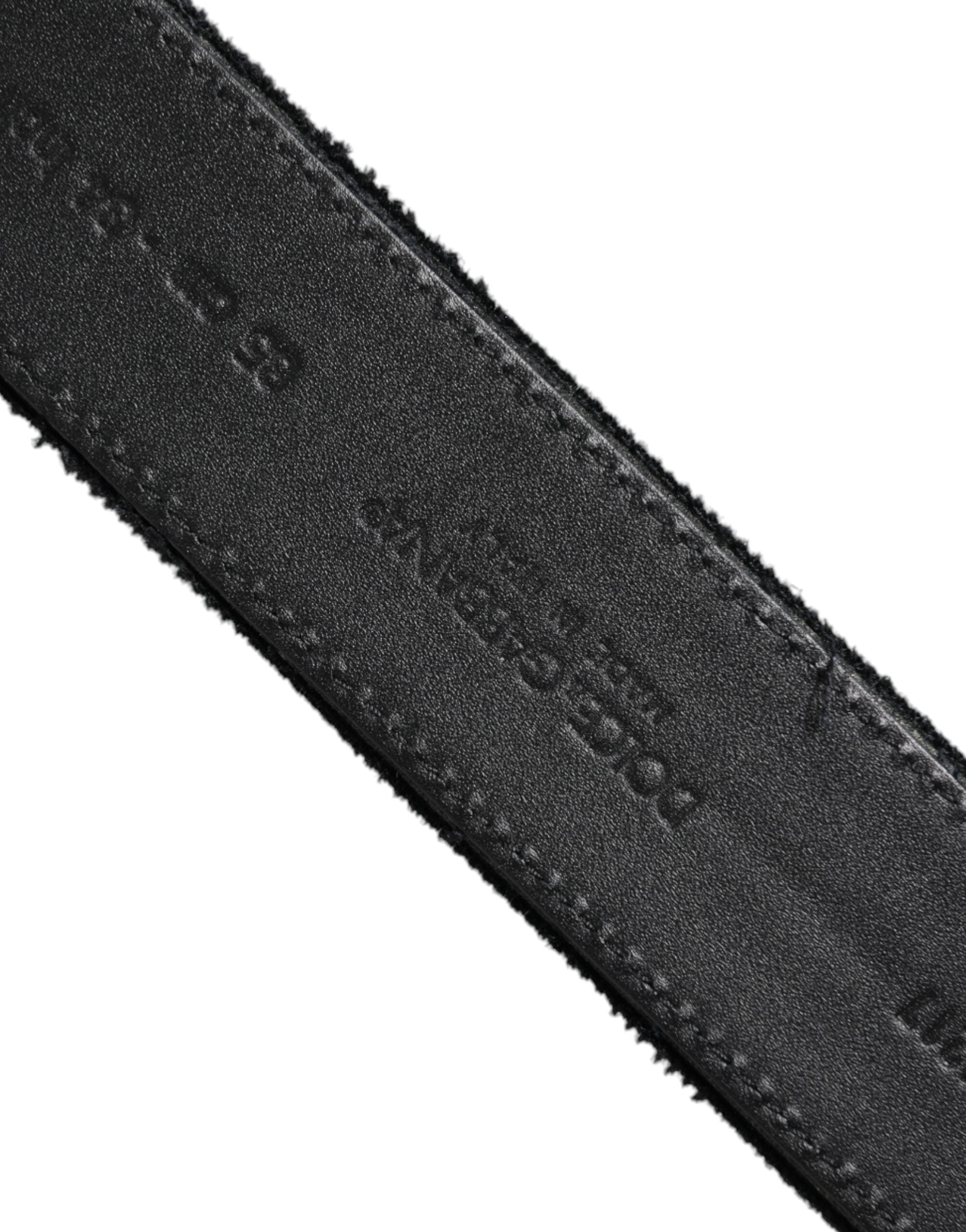 Dolce & Gabbana Black Cotton Silver Tone Metal Buckle Men's Belt