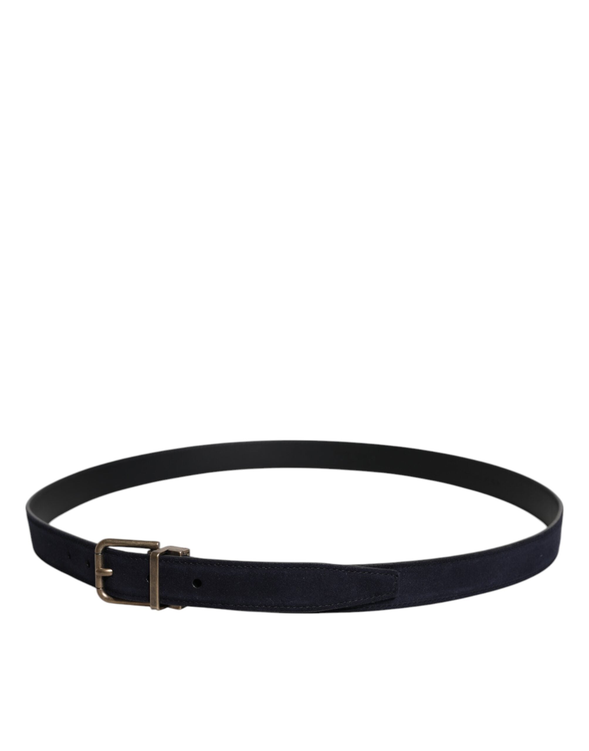 Dolce & Gabbana Black Goat Leather Metal Buckle Classic Men's Belt