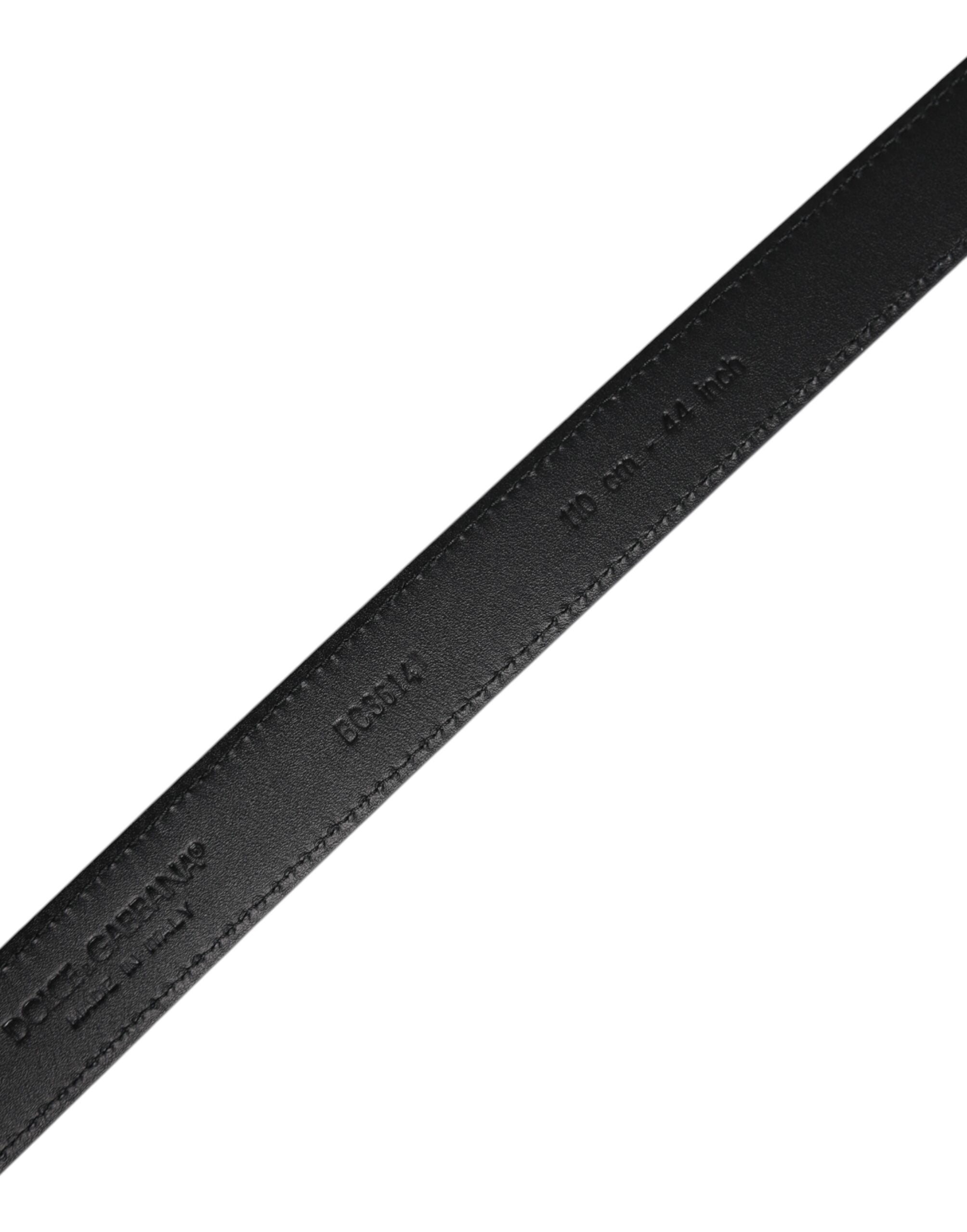Dolce & Gabbana Black Goat Leather Metal Buckle Classic Men's Belt