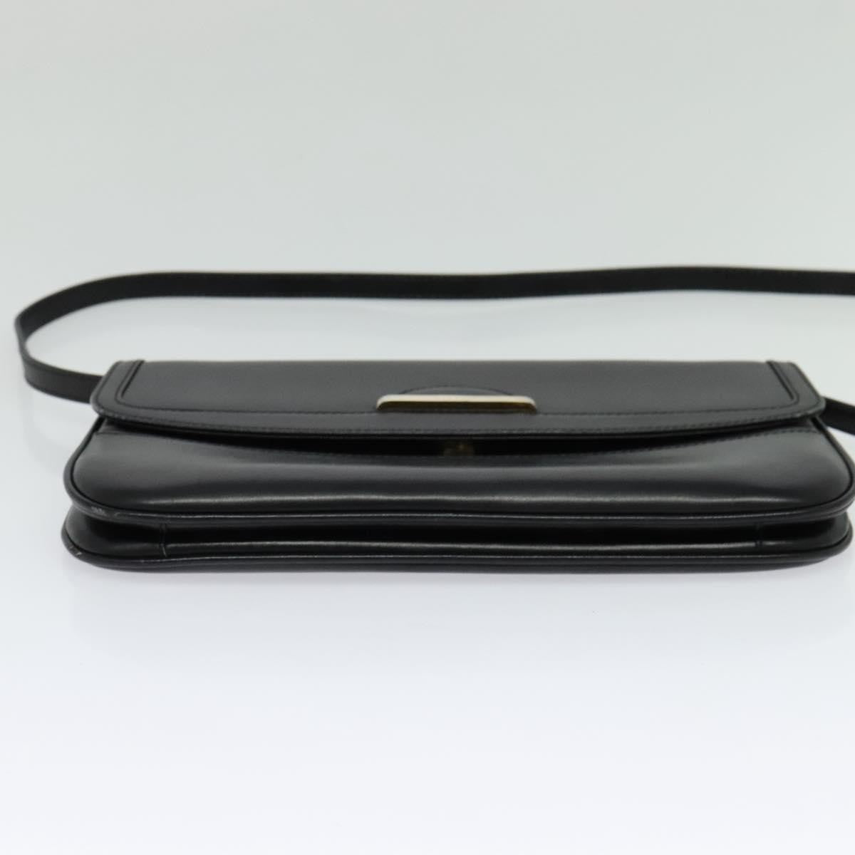 Bally Vintage Leather Black Leather Shoulder Bag Bag (Pre-Owned)