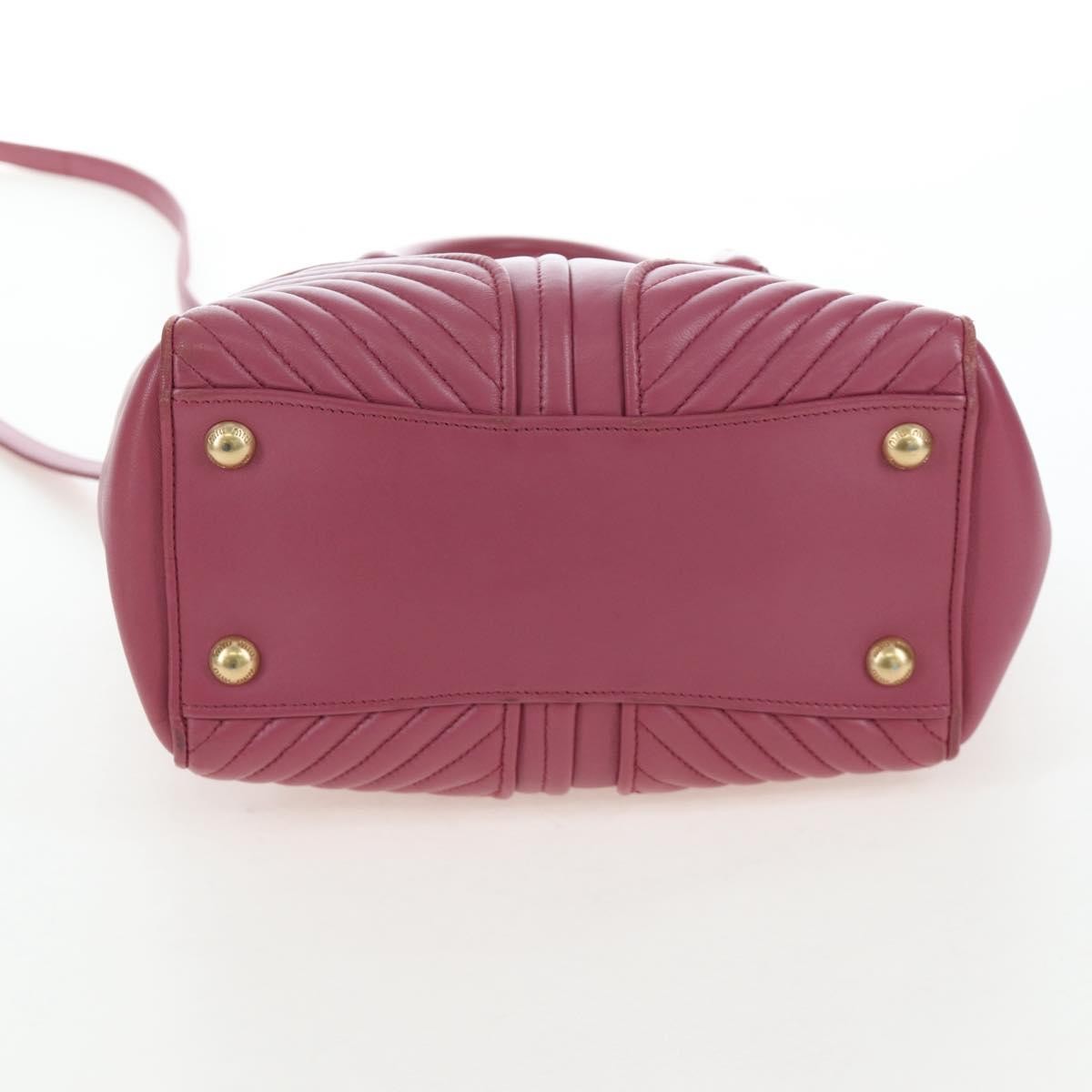 Miu Miu Beau Top Handle Leather Pink Leather Handbag (Pre-Owned)