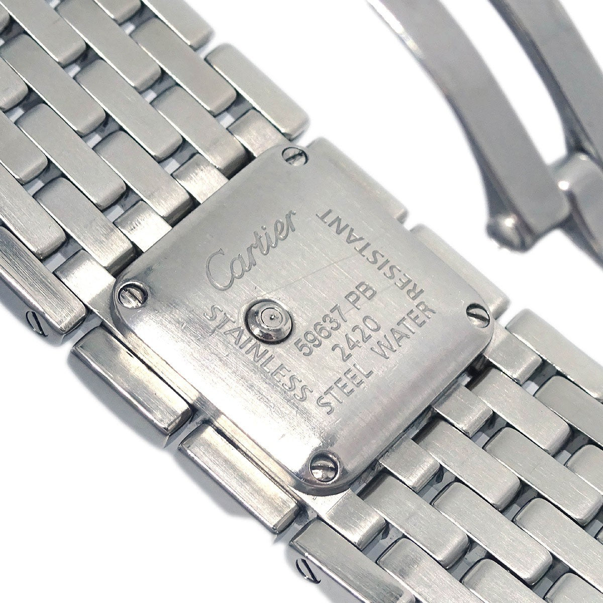 Cartier Panthere Ruban Quartz Stainless Steel And Mother Of Pearl Watch (Pre-Owned)