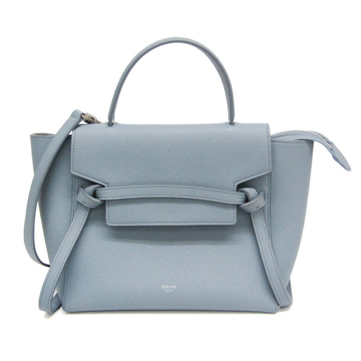 Celine Belt Smooth Calfskin Blue Leather Handbag (Pre-Owned)