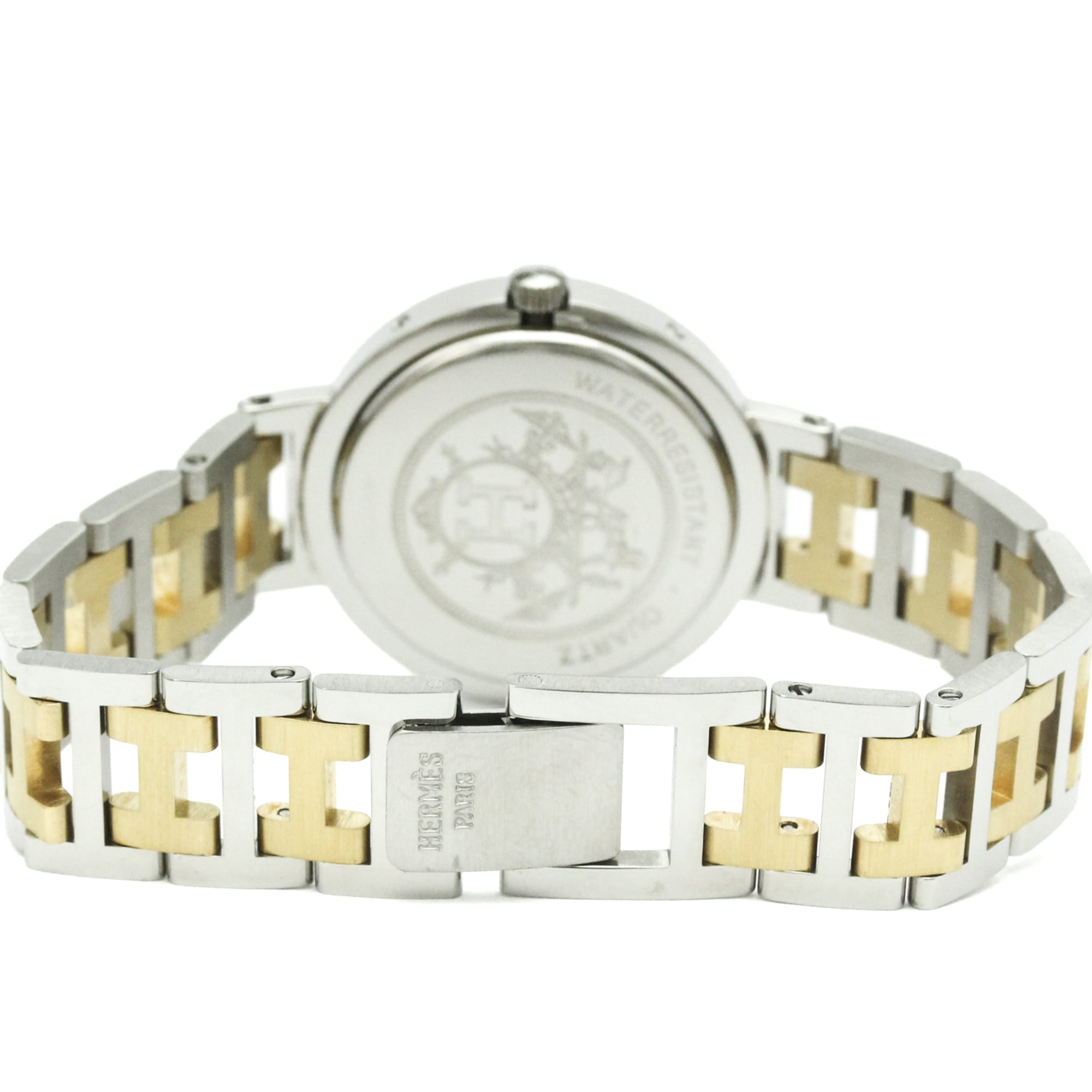 Hermes Clipper Quartz Stainless Steel With Plated Metal Watch (Pre-Owned)