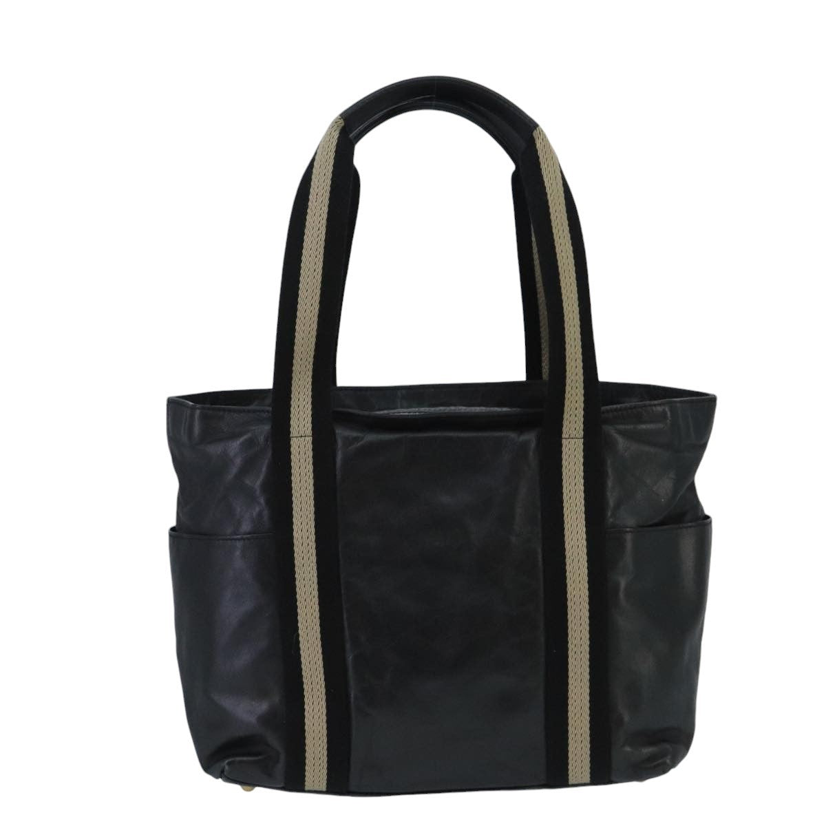 Bally Vintage Leather Black Leather Tote Bag Bag (Pre-Owned)