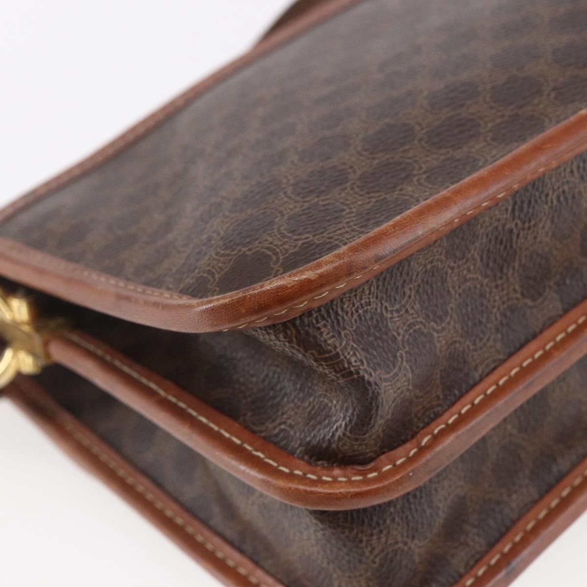 Celine Flap Shoulder Canvas Brown Canvas Shoulder Bag Bag (Pre-Owned)
