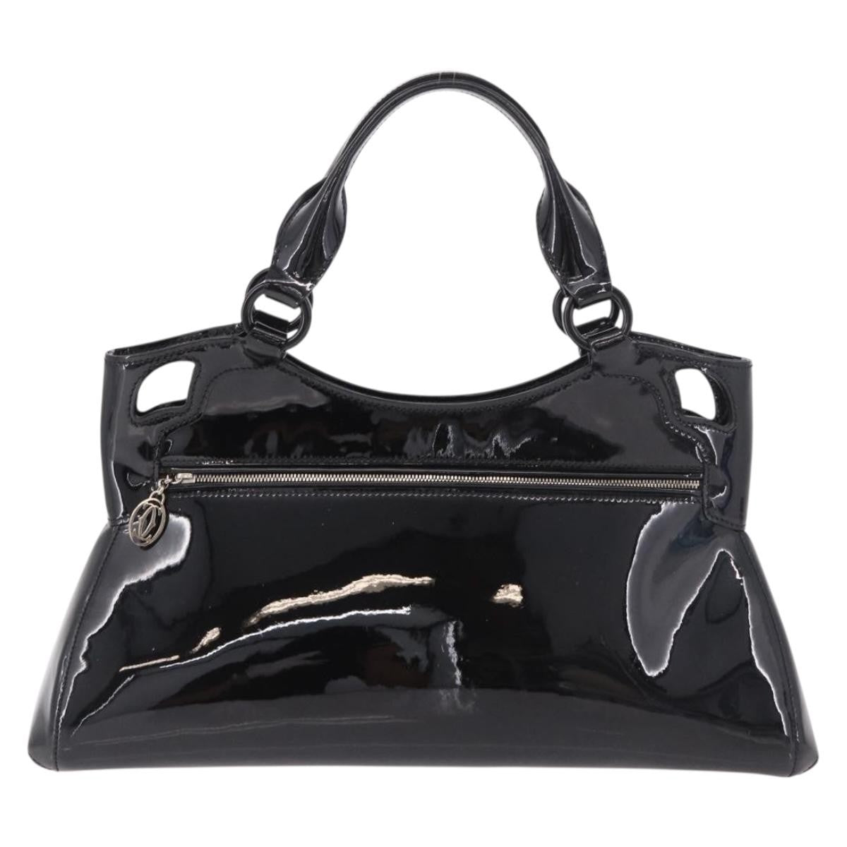 Cartier Marcello Patent Leather Black Patent_Leather Handbag (Pre-Owned)