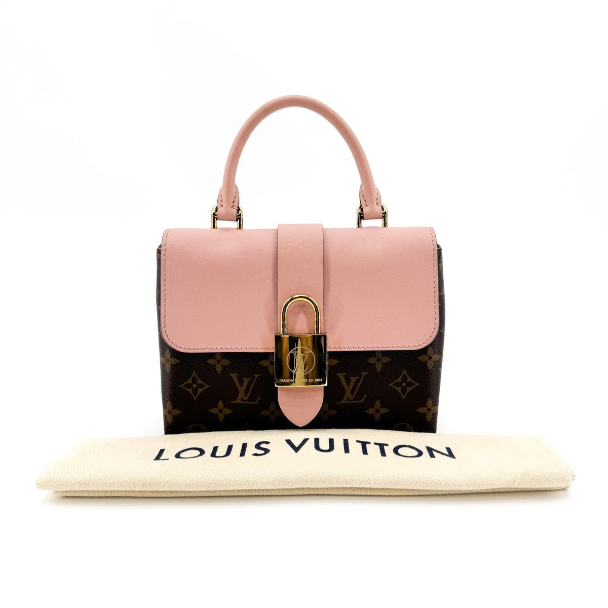 Louis Vuitton Braided Handle Locky Monogram Canvas With Leather Brown Canvas Handbag (Pre-Owned)
