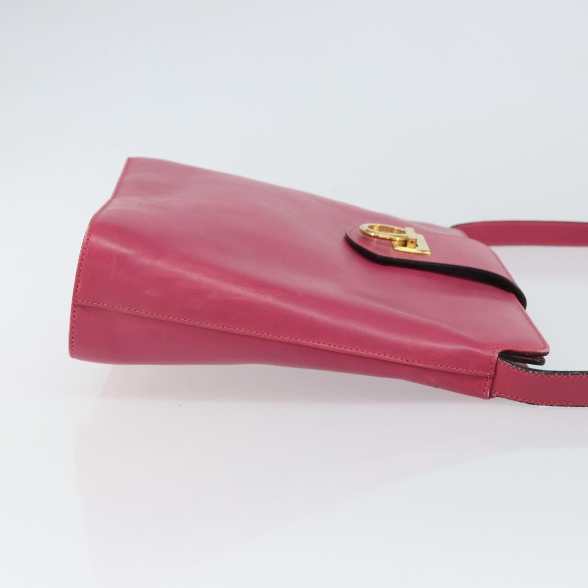 Salvatore Ferragamo Gancini Leather Pink Leather Shoulder Bag Bag (Pre-Owned)