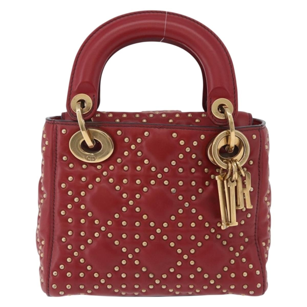 Christian Dior Lady Dior Red Leather Handbag (Pre-Owned)