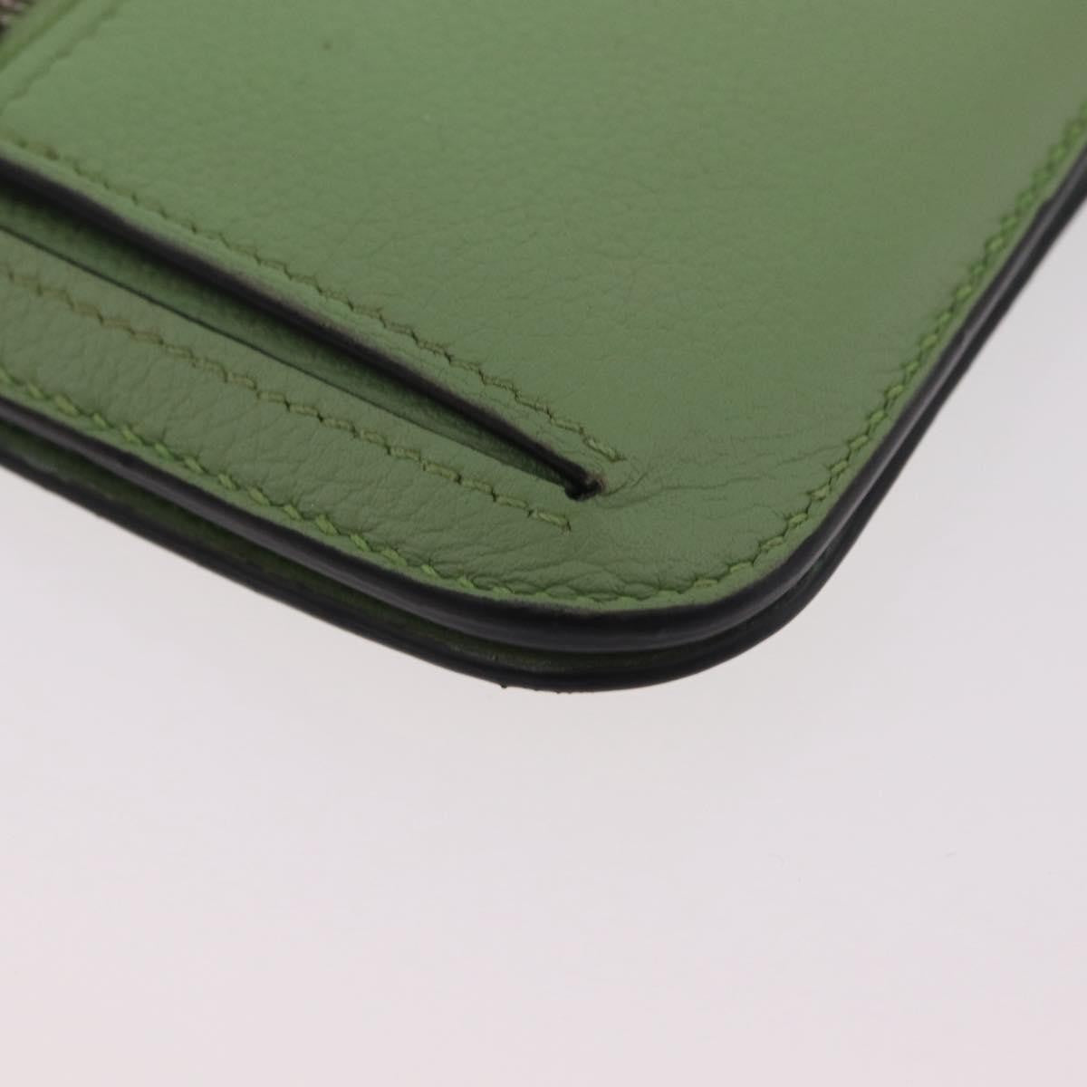 Hermes Dogon Recto Verso Leather Green Leather Wallets Accessory (Pre-Owned)