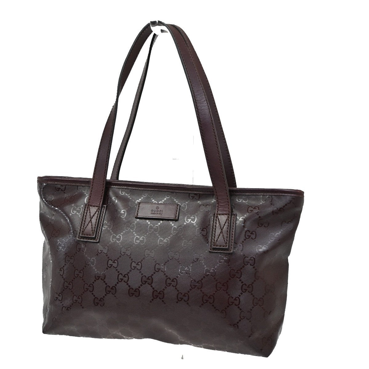 Gucci Plus Tote Gg Imprime Burgundy Pvc Shoulder Bag Bag (Pre-Owned)