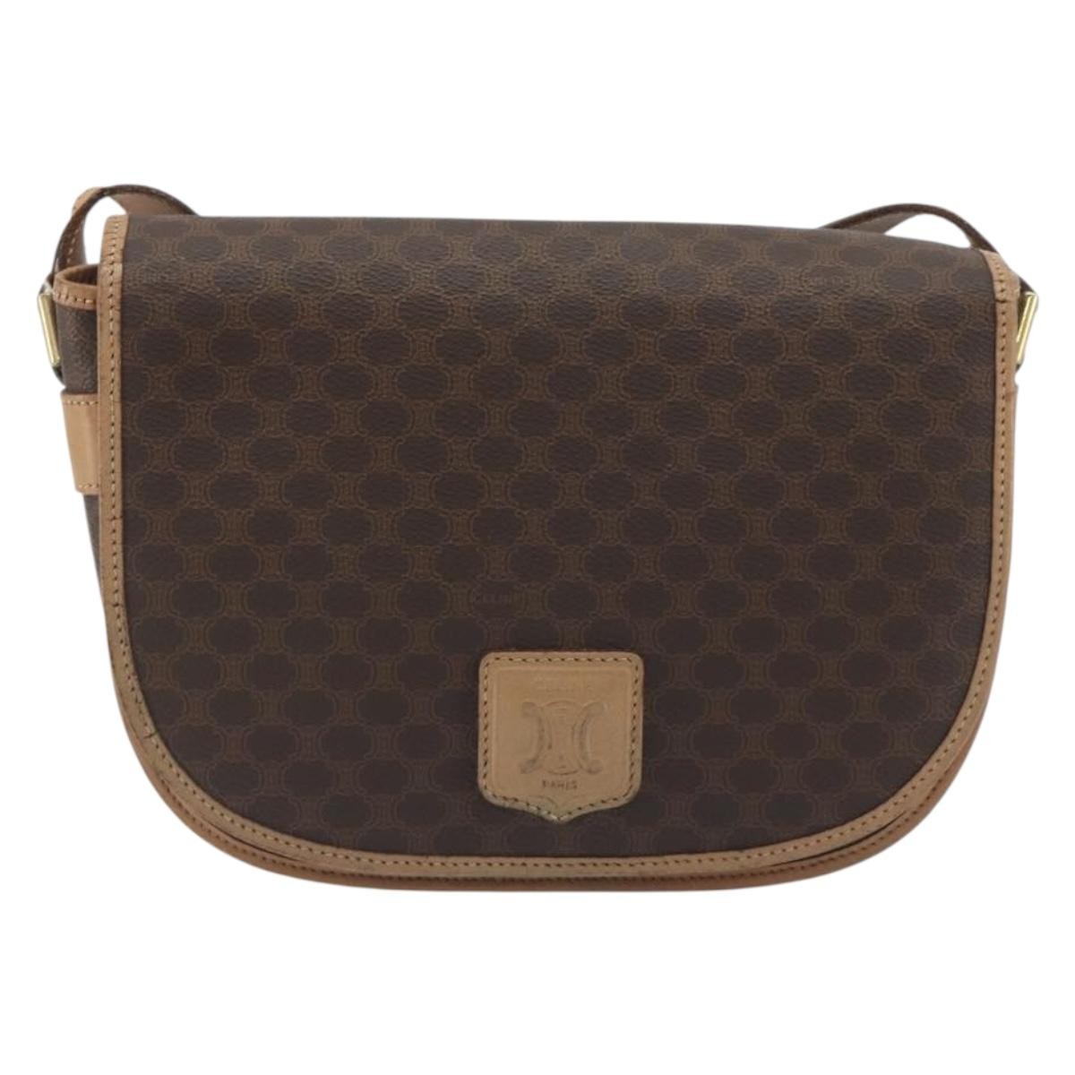 Celine Macadam Canvas Brown Canvas Shoulder Bag Bag (Pre-Owned)