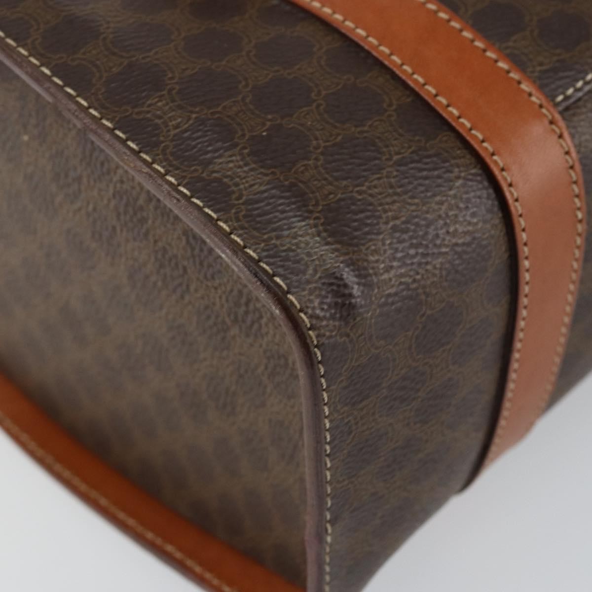 Celine Vintage Macadam Macadam Brown Canvas Handbag (Pre-Owned)