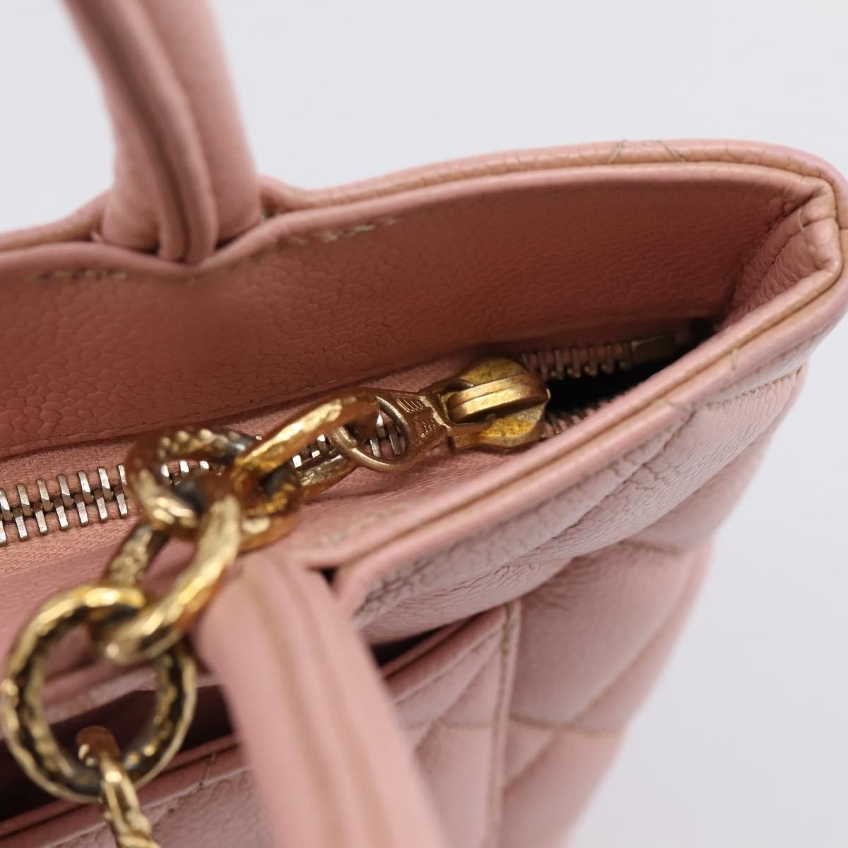Chanel Medallion Quilted Caviar Pink Leather Tote Bag Bag (Pre-Owned)