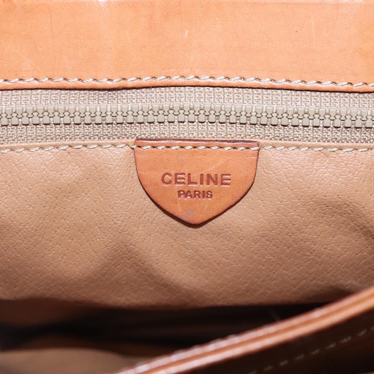 Celine Vintage Macadam Canvas Brown Canvas Handbag (Pre-Owned)