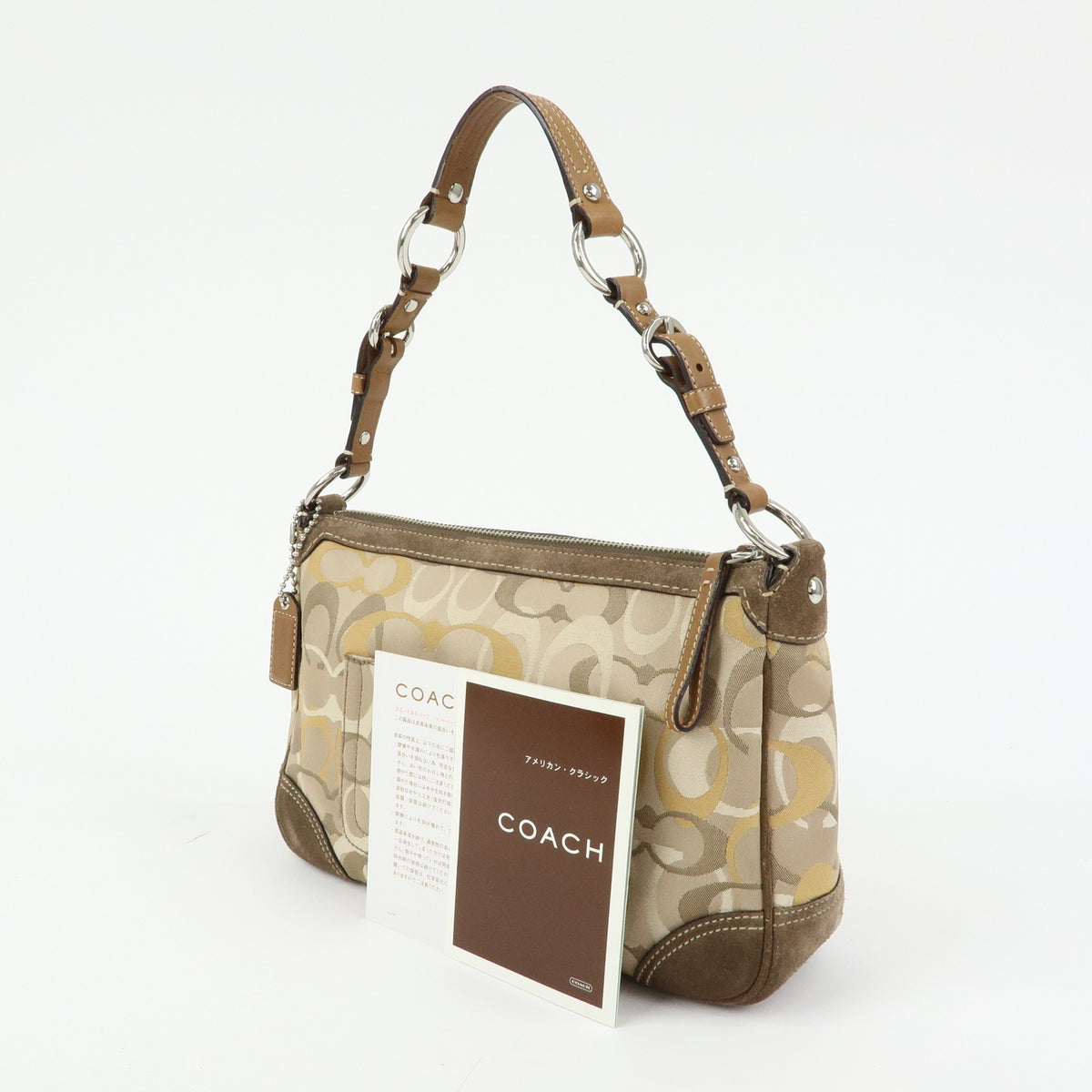 Coach Shoulder Canvas Beige Canvas Handbag (Pre-Owned)