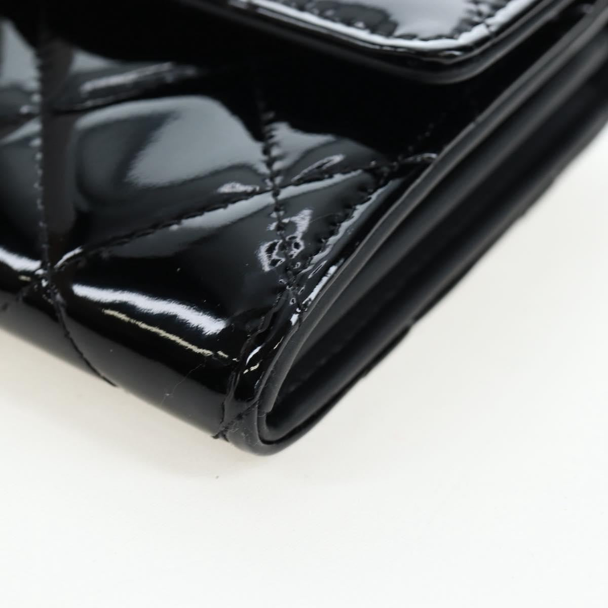 Chanel Cc French Flap Quilted Patent Leather Black Patent_Leather Wallets Accessory (Pre-Owned)