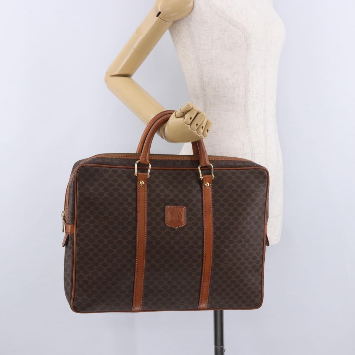 Celine Macadam Canvas And Leather Brown Canvas Briefcase Bag (Pre-Owned)